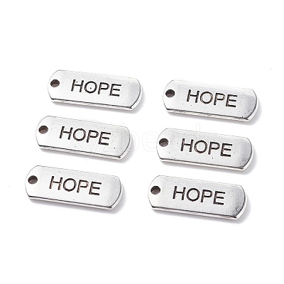 (Defective Closeout Sale: Blister) Tibetan Style Alloy Inspirational Message Pendants TIBEP-XCP0001-02-1