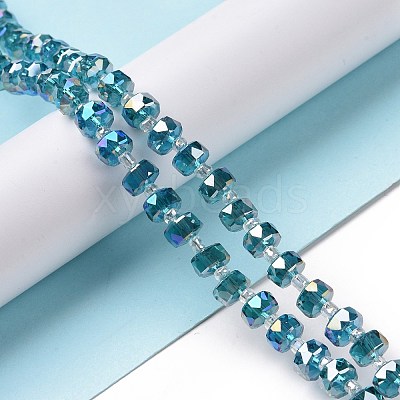 Electroplate Transparent Glass Beads Strands EGLA-H101-03B-1