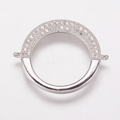 Brass Cubic Zirconia Links KK-P134-62P-1