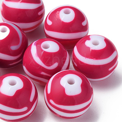 Opaque Striped Acrylic Beads MACR-S373-27C-03-1