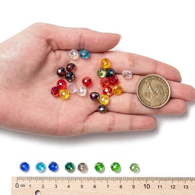15 Colors Electroplate Glass Beads EGLA-X0006-02B-8mm-1