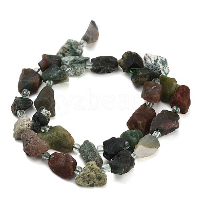 Raw Rough Natural Indian Agate Beads Strands GG-CBA0B77-A10-01-1