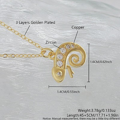 Ocean Summer Brass Pave Clear Cubic Zirconia Pendant Necklaces FS-WG8D1A7-34-1