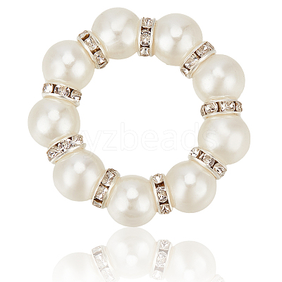 12Pcs Alloy & Imitation Pearl Beads Napkin Rings AJEW-CP0006-65-1