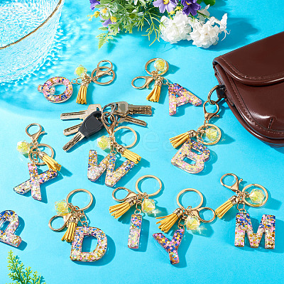 Alloy Resin Polygon Keychains KEYC-TADJ0002-03G-Z-1