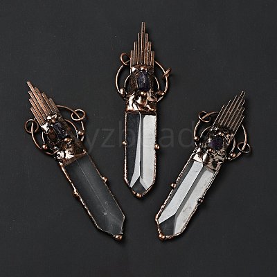 Natural Amethyst Nuggets Big Pendants G-D468-40R-1