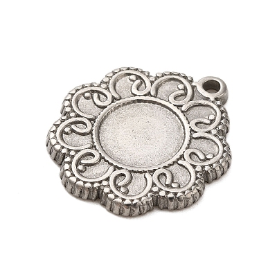 304 Stainless Steel Pendant Cabochon Settings STAS-G344-06P-1