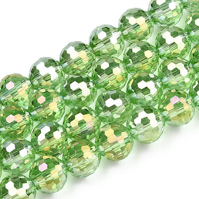 Transparent Electroplate Glass Bead Strands EGLA-TAC0003-04H-1