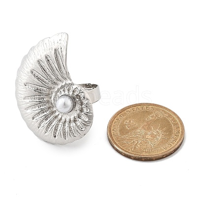 Conch Alloy Adjustable Rings for Women RJEW-B108-03P-1