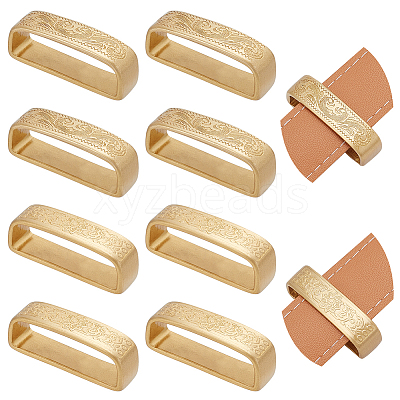 4Pcs 2 Style Brass Loop Keepers KK-WR0001-09-1