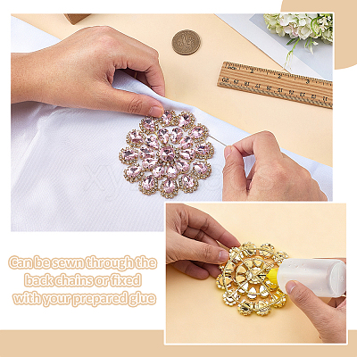 Brass Rhinestone Applique DIY-FG0009-87B-1