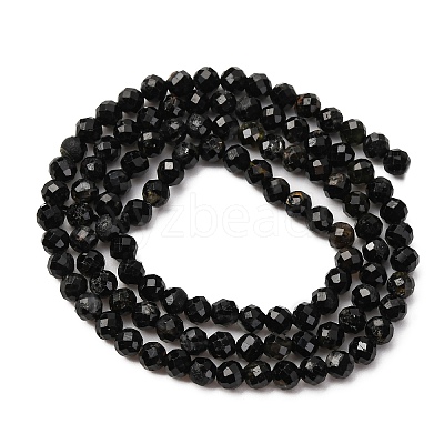 Natural Black Tourmaline Beads Strands X-G-D320-A04-4mm-1