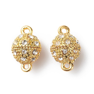 Alloy Rhinestone Magnetic Clasps with Loops RB-H116-2-M-1