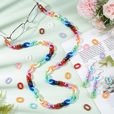330pcs 11 Colors Acrylic Linking Rings SACR-PH0001-05-1