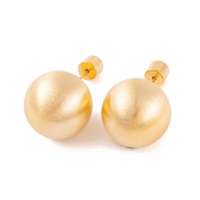 Round Ball Drawbench Brass Ear False Plugs for Women EJEW-G391-24A-G-1