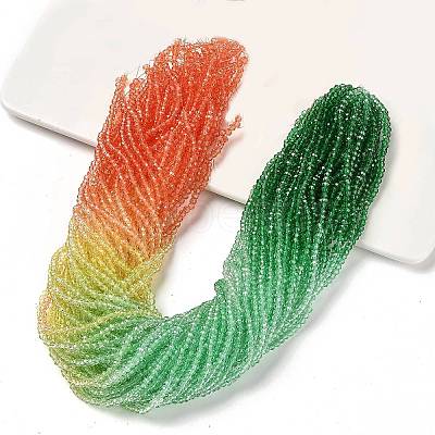 Transparent Painted Glass Beads Strands X1-DGLA-A034-T2mm-A04-1