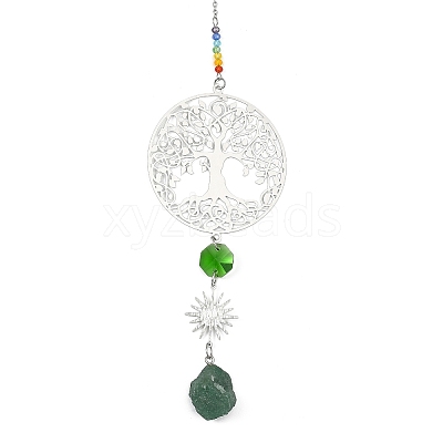 201 Stainless Steel Tree of Life Suncatcher HJEW-JM04875-02-1