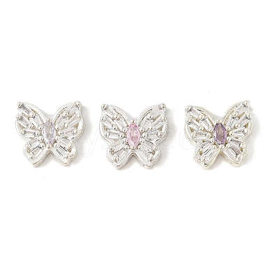 Brass Micro Pave Cubic Zirconia Beads KK-K297-34B-S-1