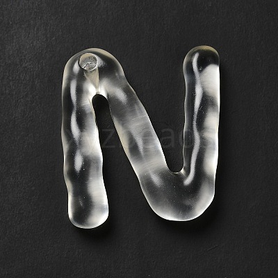 Transparent Resin Alphabet Pendants RESI-C028-02N-1