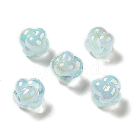 UV Plating Rainbow Iridescent Acrylic Beads PACR-M002-02B-1