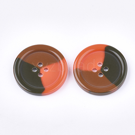 Tri-color Resin Buttons RESI-S377-06B-03-1