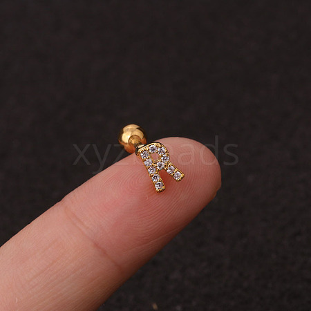 316L Surgical Stainless Steel Micro Pave Clear Cubic Zirconia Cartilage Earrings WG3A850-36-1