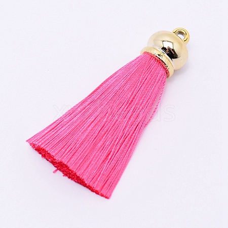 Polyester Tassel Big Pendants FIND-WH0062-02G-1