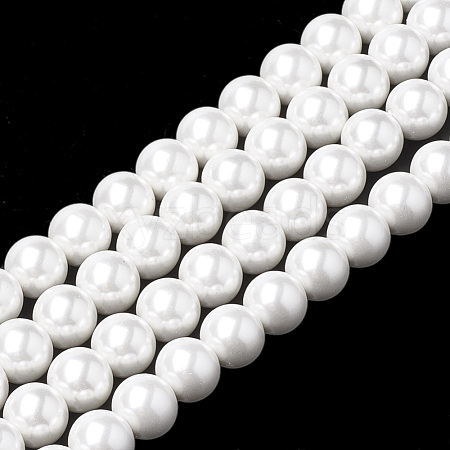 Shell Pearl Beads Strands BSHE-S301-8mm-04-1