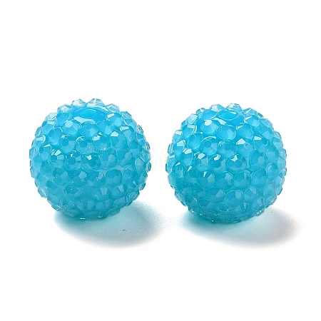 Chunky Resin Rhinestone Bubblegum Ball Beads RESI-S259-A05-1