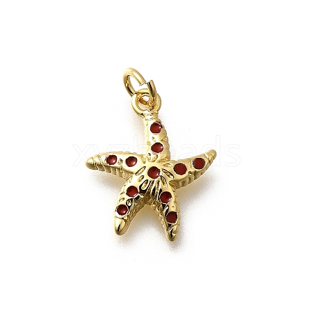 Brass Enamel Pendants KK-P295-37G-1