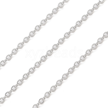 Anti-Tarnish Rhodium Plated 925 Sterling Silver Cable Chains LS-STER-E072-02P-04-1