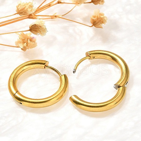 304 Stainless Steel Hoop Earrings for Women EJEW-M068-15A-G-1