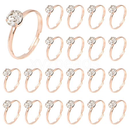 40Pcs Adjustable Alloy Rhinestone Finger Rings for Women RJEW-SP0001-02RG-1