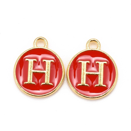 Golden Plated Alloy Enamel Charms ENAM-S118-03H-1