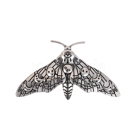 Moon Phase Moth Alloy Brooch Pin JEWB-Z031-06AS-1