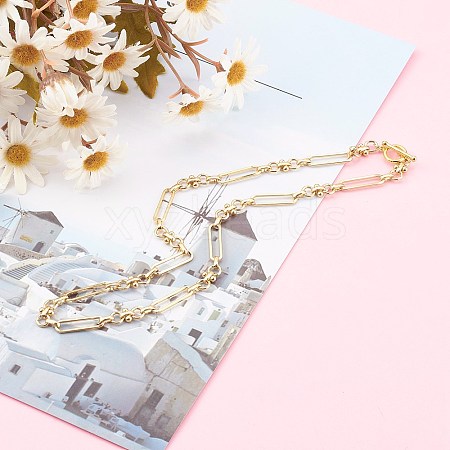 Brass Link Chain Necklaces NJEW-JN03365-1