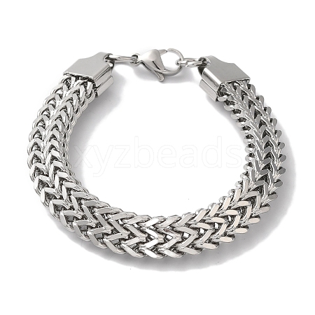 Non-Tarnish 201 Stainless Steel Wheat Chain Bracelets for Women Men BJEW-H612-07B-P-1