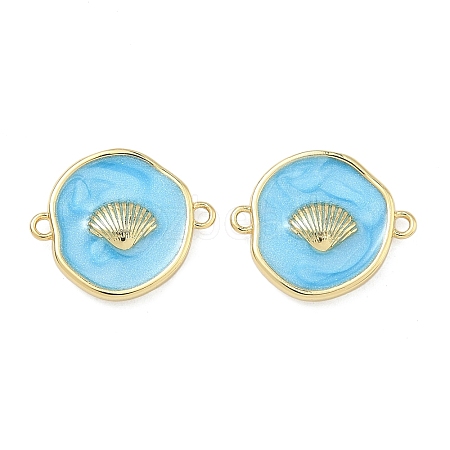 Ocean Brass Enamel Connector Charms KK-C251-05G-02D-1
