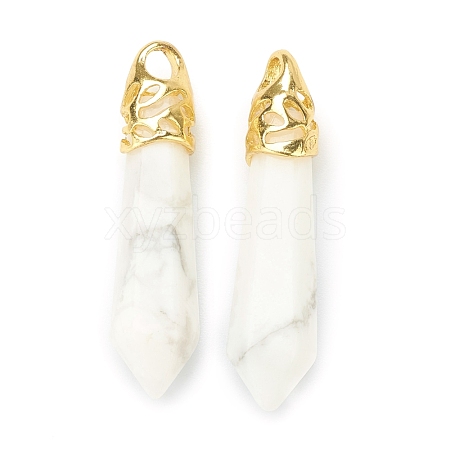 Bullet Natural Howlite Pointed Pendants G-E332-C40-G-1