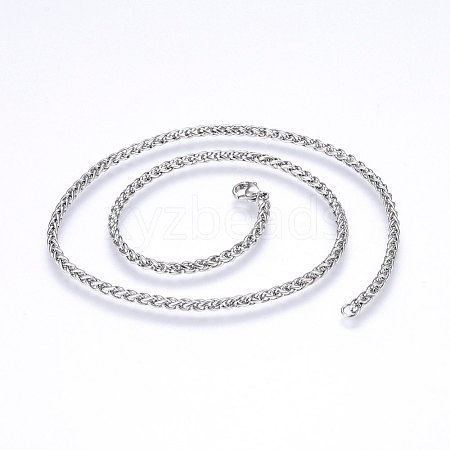 Non-Tarnish 304 Stainless Steel Wheat Chain Necklaces NJEW-F227-05P-01-1