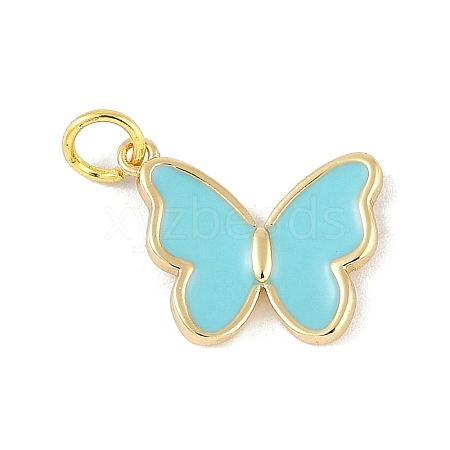 Brass Enamel Pendants KK-B114-16G-03-1