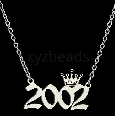 Crown Birth Year 201 Stainless Steel Pendant Necklaces for Women FS-WG4E8F2-63-1
