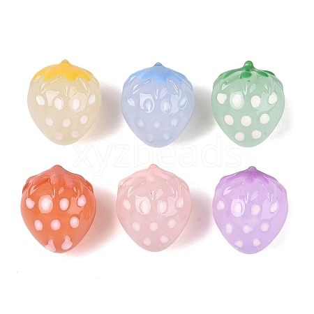 Imitation Jelly Effect Acrylic Beads OACR-N126-07-1
