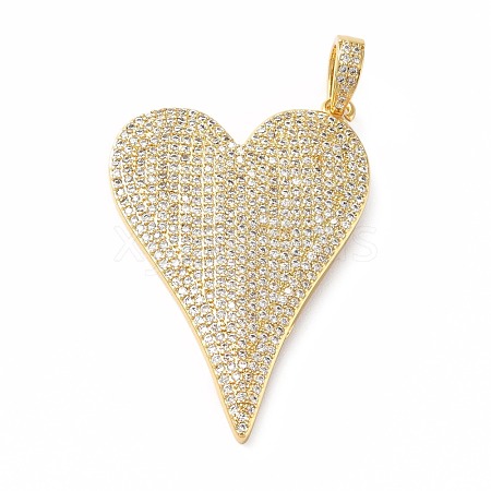 Rack Plating Brass Micro Pave Cubic Zirconia Pendants KK-E281-01G-06-1