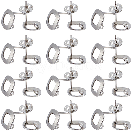 SUNNYCLUE 50Pcs 304 Stainless Steel Stud Earring Findings STAS-SC0006-51-1