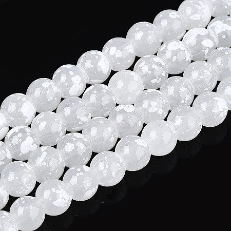 Baking Paint Glass Beads Strands DGLA-N015-6mm-01-1
