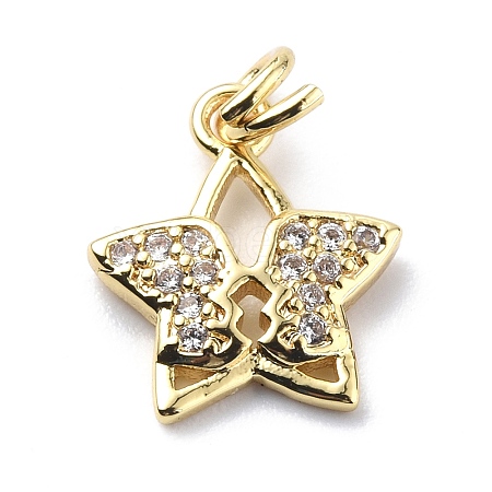 Brass Micro Pave Cubic Zirconia Charms ZIRC-F131-09G-1