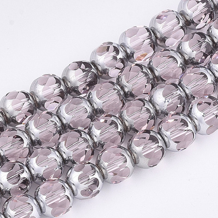 Electroplate Glass Beads Strands X-EGLA-T019-02B-1