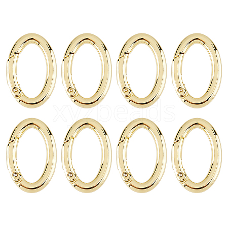 8Pcs Rack Plating Brass Springs Gate Rings KK-DC0004-77-1