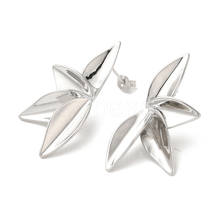 Brass Stud Earrings for Women EJEW-M251-04P-1